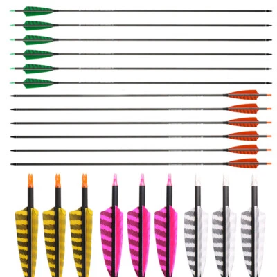 32 in Carbon Arrows Spine 400 Nature Fletching Target for Recurve /Compound Bow - Image 1 of 4