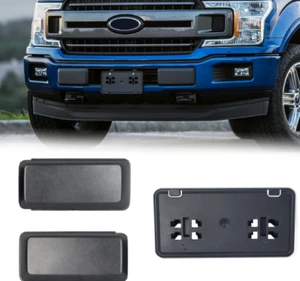 18-20 Ford F150 Bumper Guards Pads Insert Caps + License Plate Frame Bracket - Picture 1 of 1