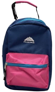 Mini bolsa de almuerzo aislada Polar Pack con asa, azul y rosa nueva sin etiquetas  - Imagen 1 de 6