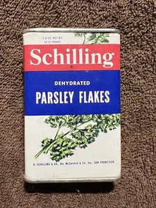 Vintage Antique Schilling Parsley Flakes Cardboard 1950s - 1960s - Picture 1 of 3