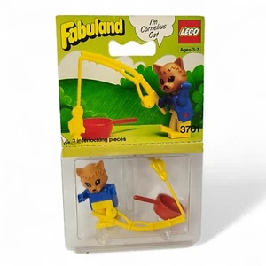 Minifigura de gato Lego Fabuland Charlie Cornelius 1982 de colección con caña de pescar 3701 nuevo en stock - Imagen 1 de 6