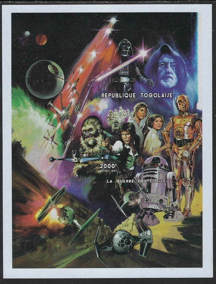 Hermosa hoja de recuerdo MNH de Togo Star Wars cv $8.00...........51P-136 Foto 1 de 1