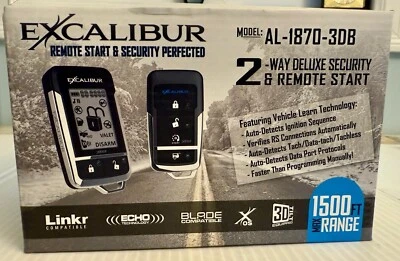 Excalibur AL-1870-3DB Complete Paging 2Way Remote Start, Keyless Entry Alarm NEW - Image 1 of 4