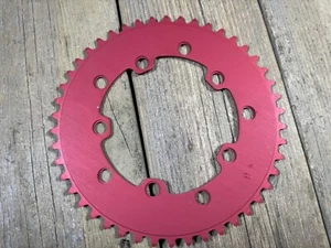 Old School BMX Chainring Red Alloy 46T Crankset Crank Chainring NOS Freestyle - Picture 1 of 15