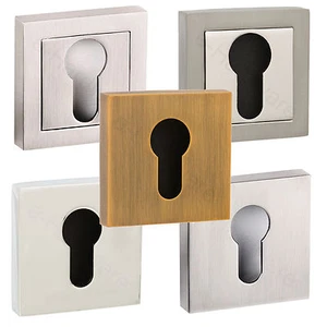Euro Escutcheon - Atlantic UK Door Handle Range Senza Pari - Square / Flush Rose - Picture 1 of 9