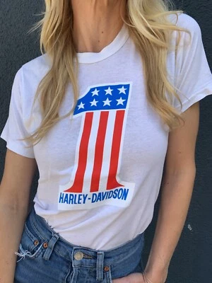 CAMISETA MOTOCICLETAS HARLEY DAVIDSON #1 VINTAGE AÑOS 80 TALLA S SUAVE Y DELGADA CAMISA MOTERA Foto 1 de 4