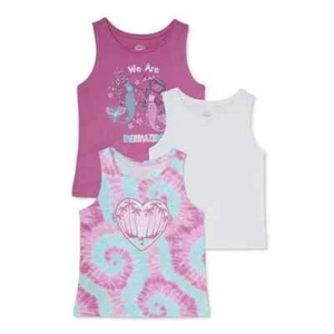 Wonder Nation Girls’ Graphic Tank Tops, 3-Pack Size XL Assorted --Q4-- - Picture 1 of 4