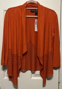 Chico's Travelers Collection orangefarbene Wildlederimitat-Jacke Gr. 00 (0/2) neu mit Etikett - Bild 1 von 13
