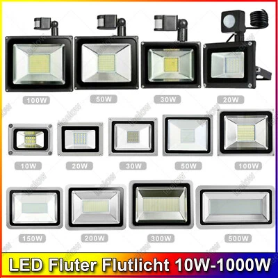 DEPMOG Inundador LED con detector de movimiento/enchufe foco exterior faro blanco/blanco cálido