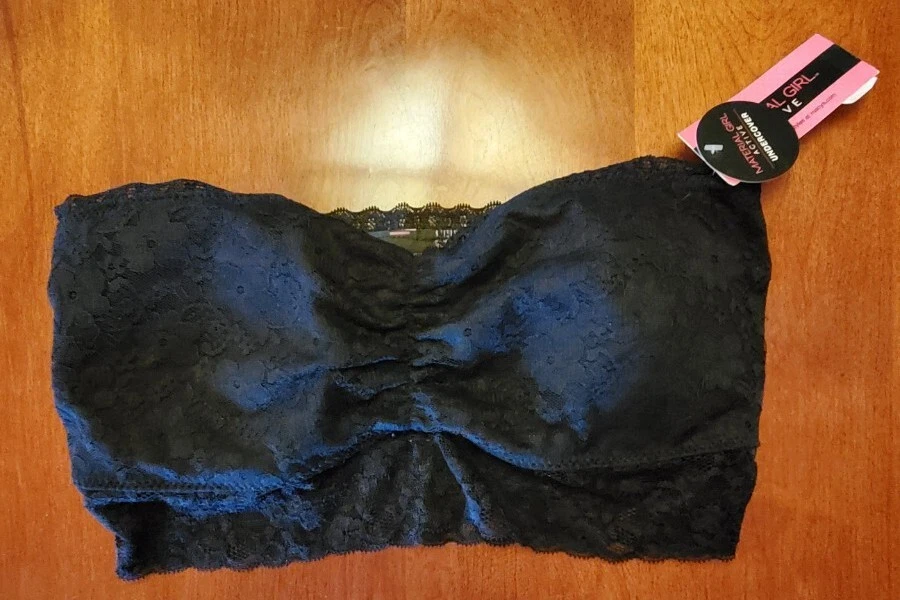 Bandeau de encaje negro Material Girl grande nuevo con etiquetas Foto 1 de 1