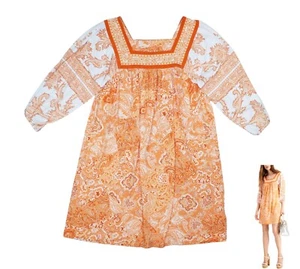 Michael Kors Paisley Print Square Neck 3/4 Sleeve Mini Length Shift Dress NWT - Picture 1 of 1