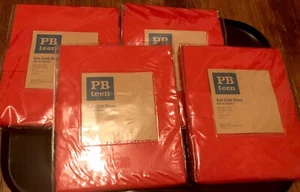 NWT 4X Pottery Barn Teen Sailcloth Red Drape Charcoal Gray 44L X 50W - Picture 1 of 3