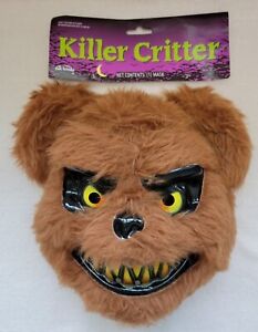 Killer Critter Adult Creepy Furry Bear Mask by Fun World Adult Cosplay New