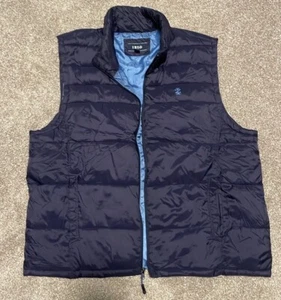Navy blue IZOD light puffer vest w/ pockets, front zipper and inside left pocket - Picture 1 of 5