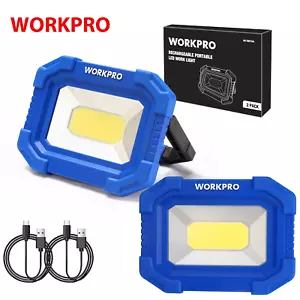 WORKPRO 2 Pack LED Work Light Rechargeable Magnetic Work Lights 4 Modes 2000LM - Picture 1 of 10