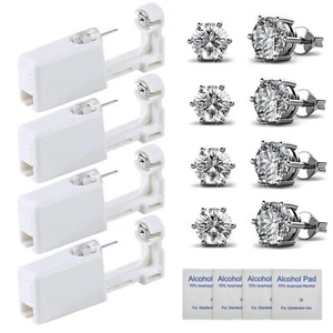 Safety Ear Piercing Kit – 4 Pack Disposable Self Ear Piercing Gun with 5mm Si... - Picture 1 of 5