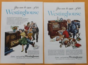 2 x Westinghouse Radio - Phonographs 1948 Magazine Print Ads - Picture 1 of 1