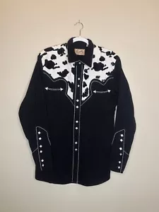 Scully Western Hemd Small/Medium Herren Diamond Snap Cow Print Altered Lesen* - Bild 1 von 8