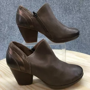 Dansko Boots Womens 40 Marcia Ankle Booties Brown Leather Block Heels 3511672000 - Picture 1 of 20