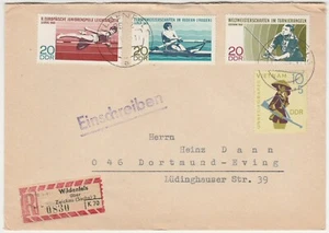Cubierta Alemania DDR, 1968. Wildenfels a Dortmund. Registrado - Imagen 1 de 2