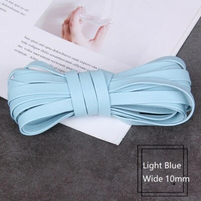 5M 10mm Faux Leather Ribbon Folded Flat Tape Strap PU Webbing Trimming DIY Craft - Image 1 of 4