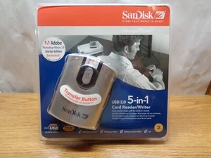 Sandisk USB 2.0 Card Reader/Writer 5-in-1 With Adobe Photoshop Album 2.0 Starter - Picture 1 of 5