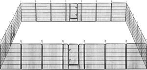JUMBO XXXL Heavy Duty Playpen Dog Pet Fence 40-Inch Black Pet 24 Panels Folding - Picture 1 of 2
