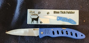 FROST CUTLERY "BLUE TICK" FOLDER Stainless Steel Pocketknife 15-334BL NOS - Picture 1 of 3