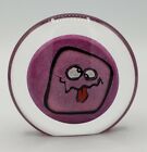 Funny Face Purple Glass Paperweight Signed CEPEDA 2001