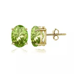 Ohrstecker goldfarben über Sterlingsilber Peridot 5 x 3 mm oval - Bild 1 von 3