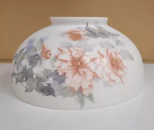 New Stock - 14" dome shade "Peonies" - Made in USA = 6" top crown, 7" height - Picture 1 of 5