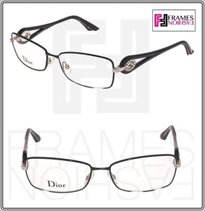 CHRISTIAN DIOR VOLUTE CRYSTAL CD3754 Silver Black Square 55mm Optical Eyeglas - Picture 1 of 5