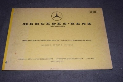 Ersatzteilliste Ersatzteilekatalog Mercedes Dieselmotor OM 360 h 05/1973 - Bild 1 von 4