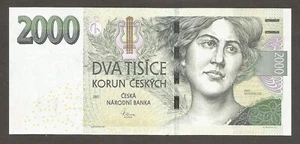Tschechien 2000 Korun; 2007; UNC; P-26; BNB-B125a; Präfix: T; Sänger; Violine - Bild 1 von 2