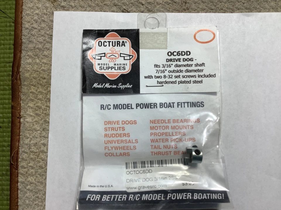 NIP Octura Marine Prop Drive Dog for  3/16 shaft OC6DD - Image 1 of 1