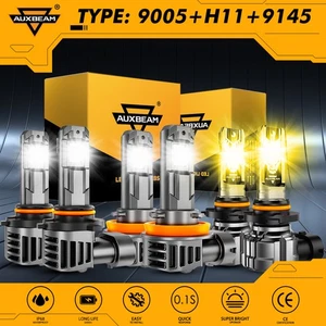 AUXBEAM H11 9005 9145 LED Headlight Bulb High Low Beam Fog Light 6500K 3000K 1:1 - Picture 1 of 19