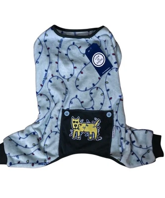 Life is Good Dog Pajamas/Sweater Lg Green Fleece Christmas Holiday Winter Cozy - Image 1 of 4