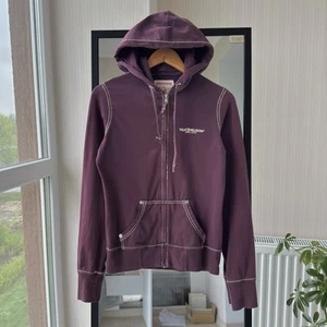True Religion Jeans Classic Hoodie Women's Sweat Jacket Hood Burgundy Size S - Picture 1 of 13