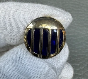 Vintage Blue Lucite Yellow Gold Plated Cuff Links by Swank - Picture 1 of 3