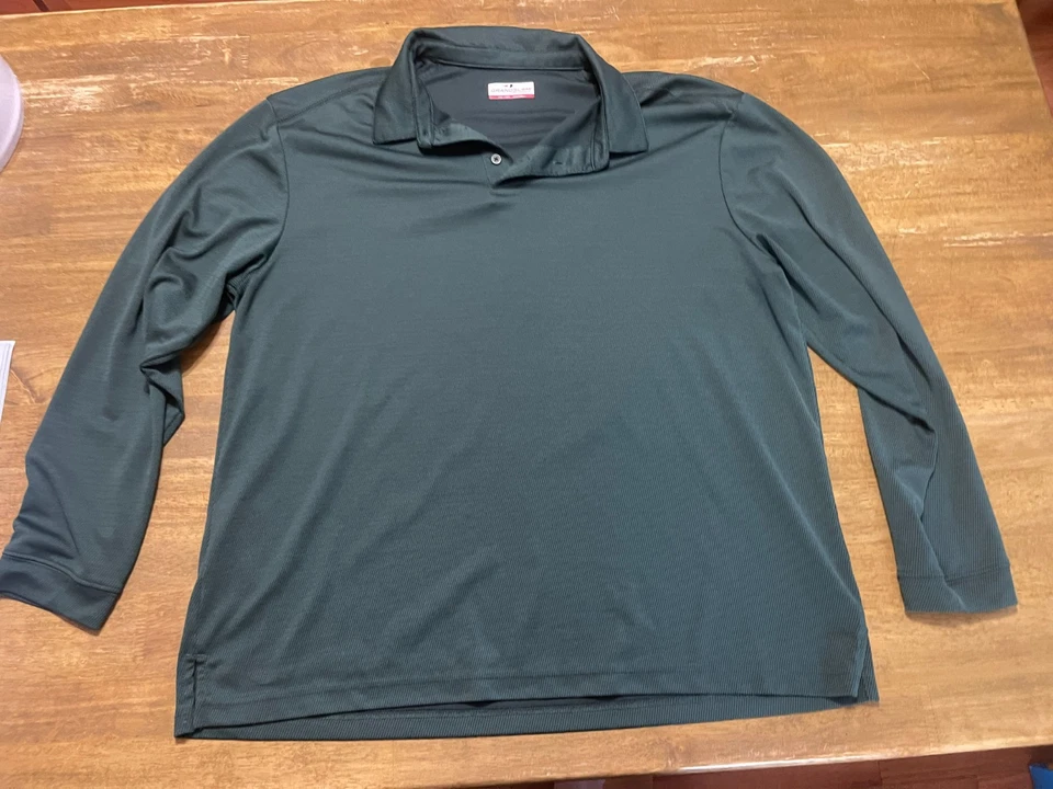 Grand Slam Shirt, Men's Size XXL, Green, Long Sleeve, Polo, 1/4 Buttons - Image 1 of 4