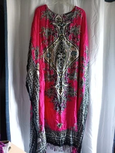 Magic 100% Rayon Made In India Rosa E Nero - Foto 1 di 7