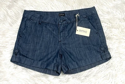 Buffalo David Bitton 100% Cotton Lightweight Denim Shorts Women 27 Cuffed 4" Ins - Image 1 of 4
