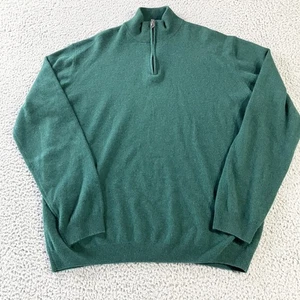 Onward Reserve Sweater Mens 2XL Green 1/2 Zip Pullover Cashmere Wool Preppy - Picture 1 of 6