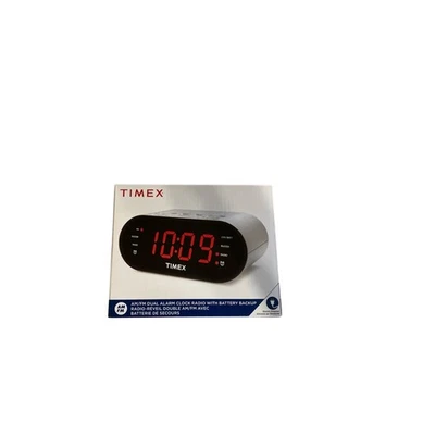Timex Alarm Clock FM Radio for Bedroom White – Digital Display – New - Image 1 of 4