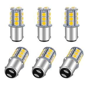 6-Pack 1076 LED Bulb for RV 1142 1004 BA15D Warm White Bulb Replacement for 12V - Picture 1 of 9