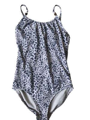 Traje de baño de una pieza Abercrombie & Fitch niñas 13-14 marrón estampado de leopardo playa Foto 1 de 4