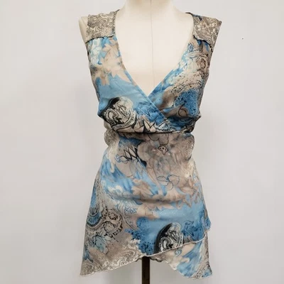 CATO Mujer Asimétrico Hada Grunge Babydoll Top Talla L Paisley Artístico Fluido Nuevo con Etiquetas Foto 1 de 4