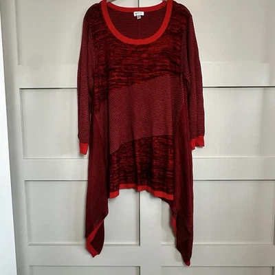 Suéter túnica Avenue Asimétrico Top Pullover Mujer Talla Grande 18/20 Rojo Manga 3/4 Foto 1 de 4