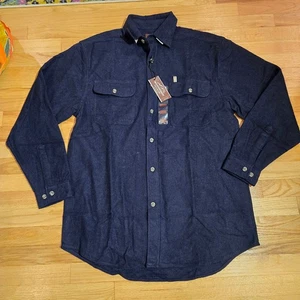 NUEVO CON ETIQUETAS Mountain Ridge Azul Marino Botón Talla Grande Franela Alta - Imagen 1 de 4