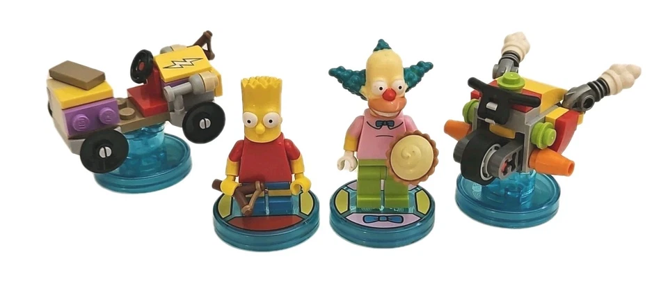 Lego Dimensions Bart Simpson y Krusty El Payaso Minifiguras con Discos de Etiqueta de Juguete Foto 1 de 4
